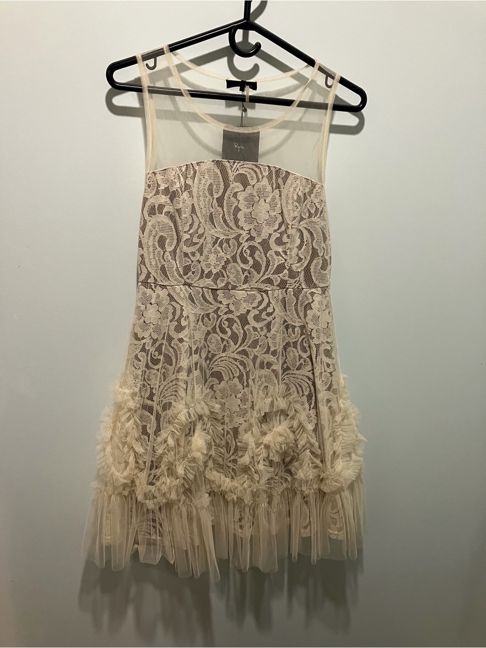 RYU Cream Lace Tulle Party Dress Medium NWT
